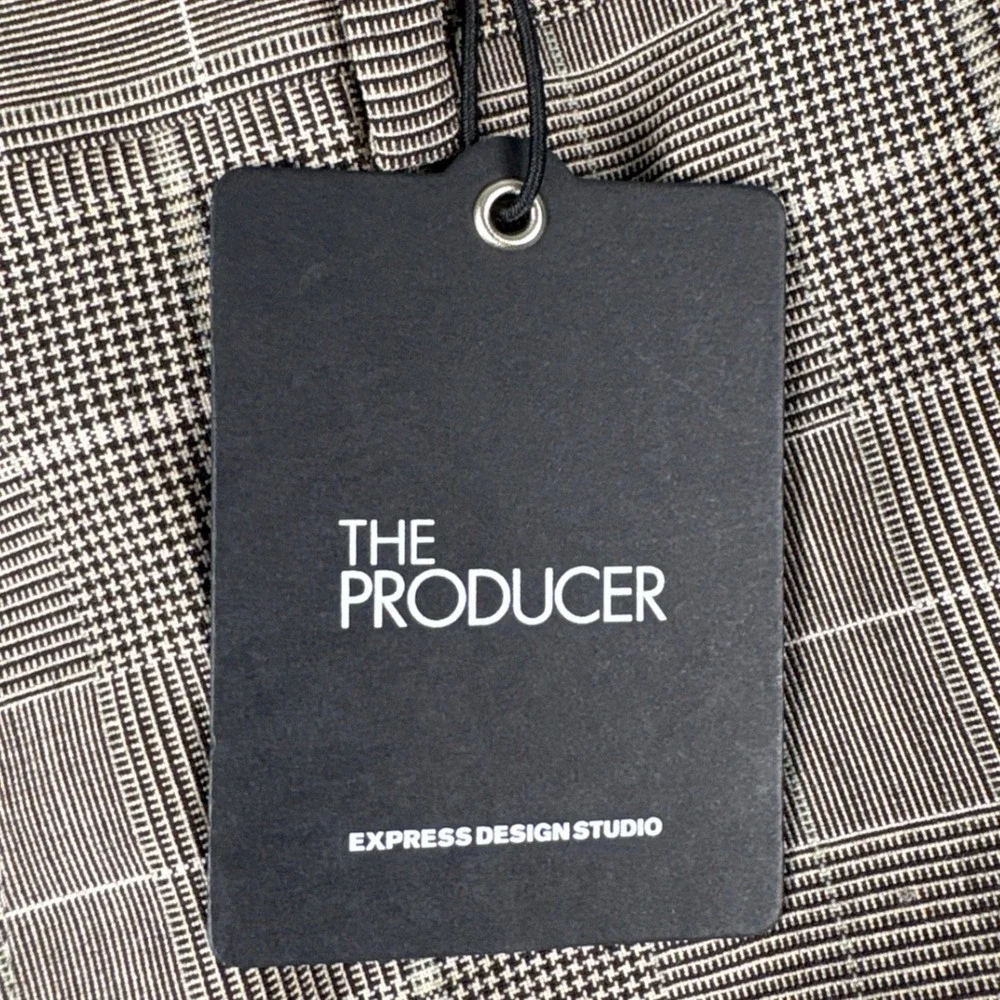 The Producer Express Design Studio Mens 32x32 Wool Blend Glen Plaid Dress Pants
